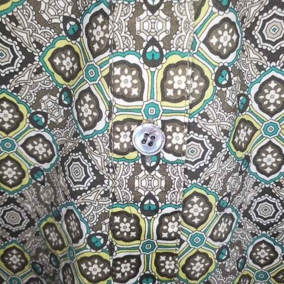 Lafayette 148 Geometric Print Button Down Blouse Sz 4 - Picture 6 of 11